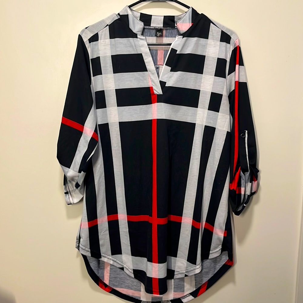 Striped Quarter Sleeve shirt, Large